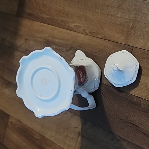 Antique Victorian Chocolate Pot German Porcelain PinkRoses Shabby Cottage Chic - Picture 5 of 7